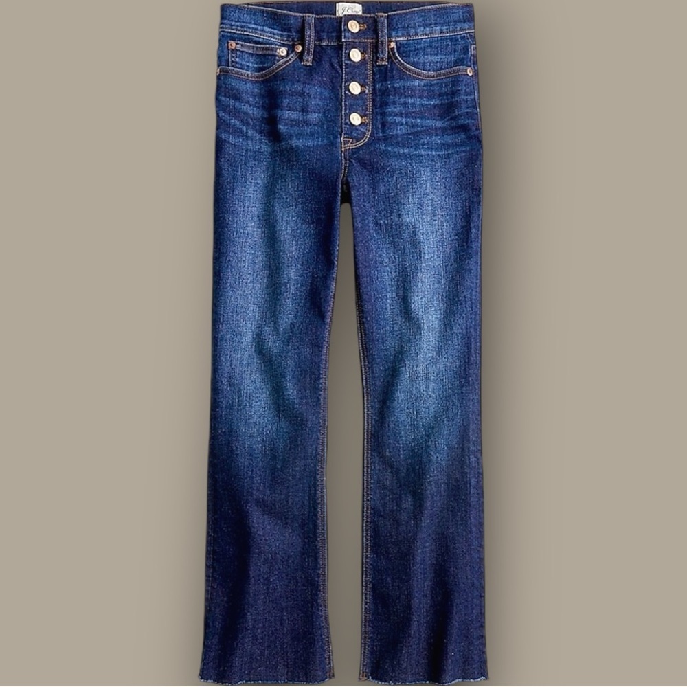 J. Crew ‘9” Demi-Boot Crop Jean’ in “Dark Worn Wash” Size 26 - Picture 3 of 16